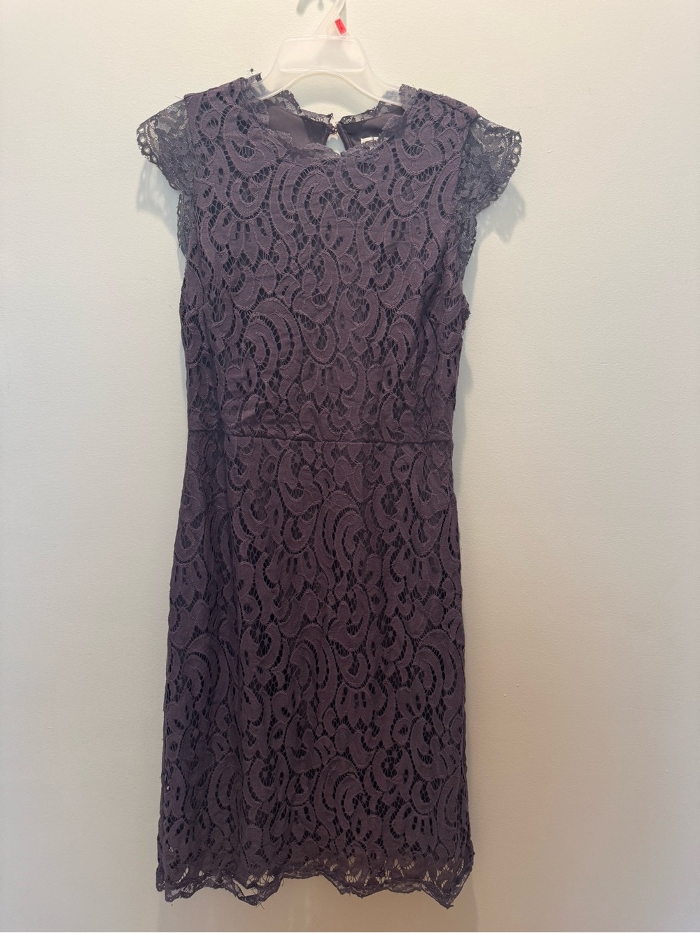 Xhilaration Plum Lace Cap-Sleeve Midi Dress